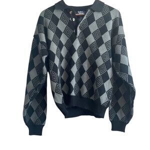 Vintage John Blair Pullover 1/4 Button‎ Knit Collared Sweater size small